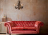 Luxury, bespoke and handmade sofa in a red silk velvet with bespoke lights. - Beaumont & Fletcher