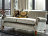 Luxury, bespoke and handmade sofa in light grey silk velvet with embroidered cushions. - Beaumont & Fletcher