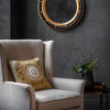 Bespoke, handmade armchair in linen with embroidered cushion and luxury mirror. - Beaumont & Fletcher