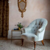 Bespoke, handmade tub chair in velvet with luxury mirror. - Beaumont & Fletcher