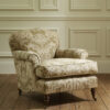 Bespoke, handmade armchair in damask. - Beaumont & Fletcher