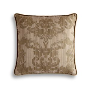 Wicklow - Gorse classic cushion with Capri - French grey back&piping_feat