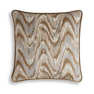 Kyma cushion - Driftwood backed and piped in Capri silk velvet - French grey