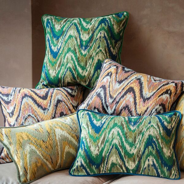 A luxurious collection of handmade cushions in flame stitch fabric