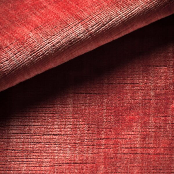 A red strie silk velvet swatch