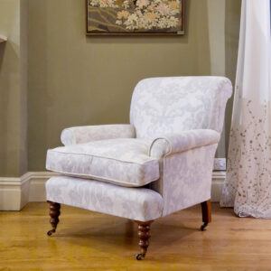 Hamilton chair in Wicklow damask - Porcelain