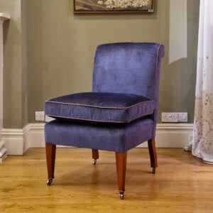 Lydia chair in Troilus velvet - Flint blue