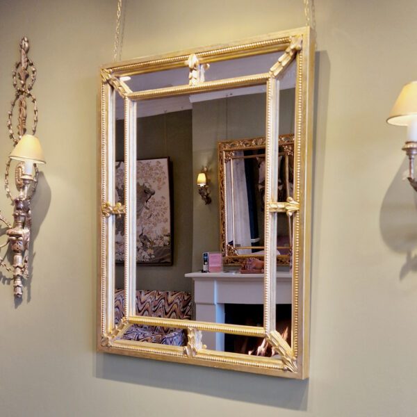 Georgian small mirror in bespoke champagne finish